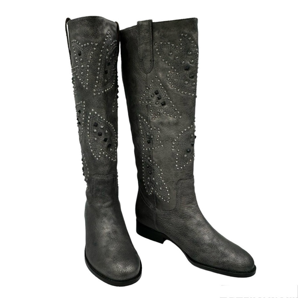 FRYE & CO‎ Pewter Phoenix Tall Leather Womens Boots  Color Pewter  Size 6  NWT